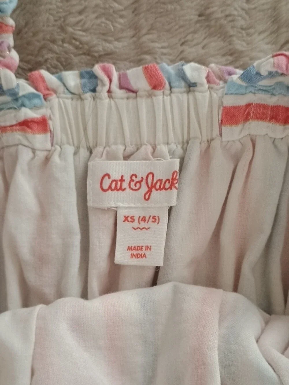 Cat & Jack Pastel Stripe Ruffle Strap Dress - Pink, Blue & Cream